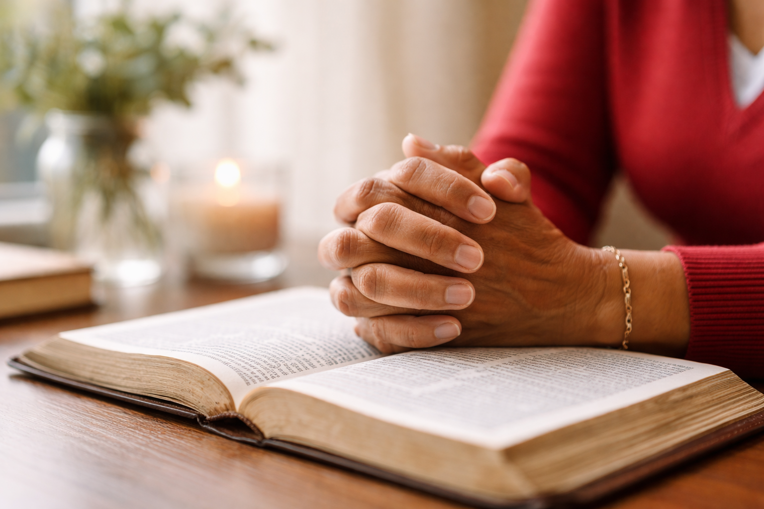 Hands folded in prayer